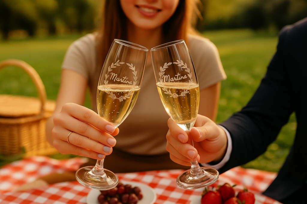 Pareja con copas de cava