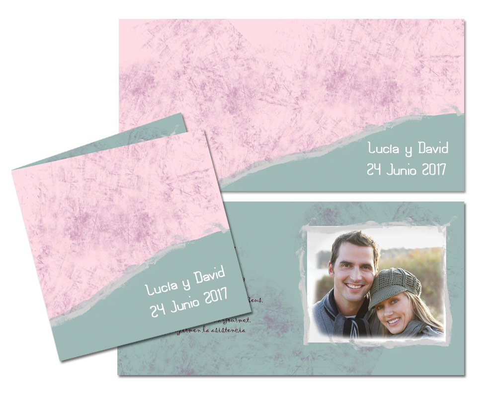 Invitación de boda personalizada con grabado o impresión profesional