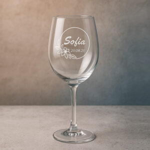 Copas de vino personalizadas grabadas en cristal resistente