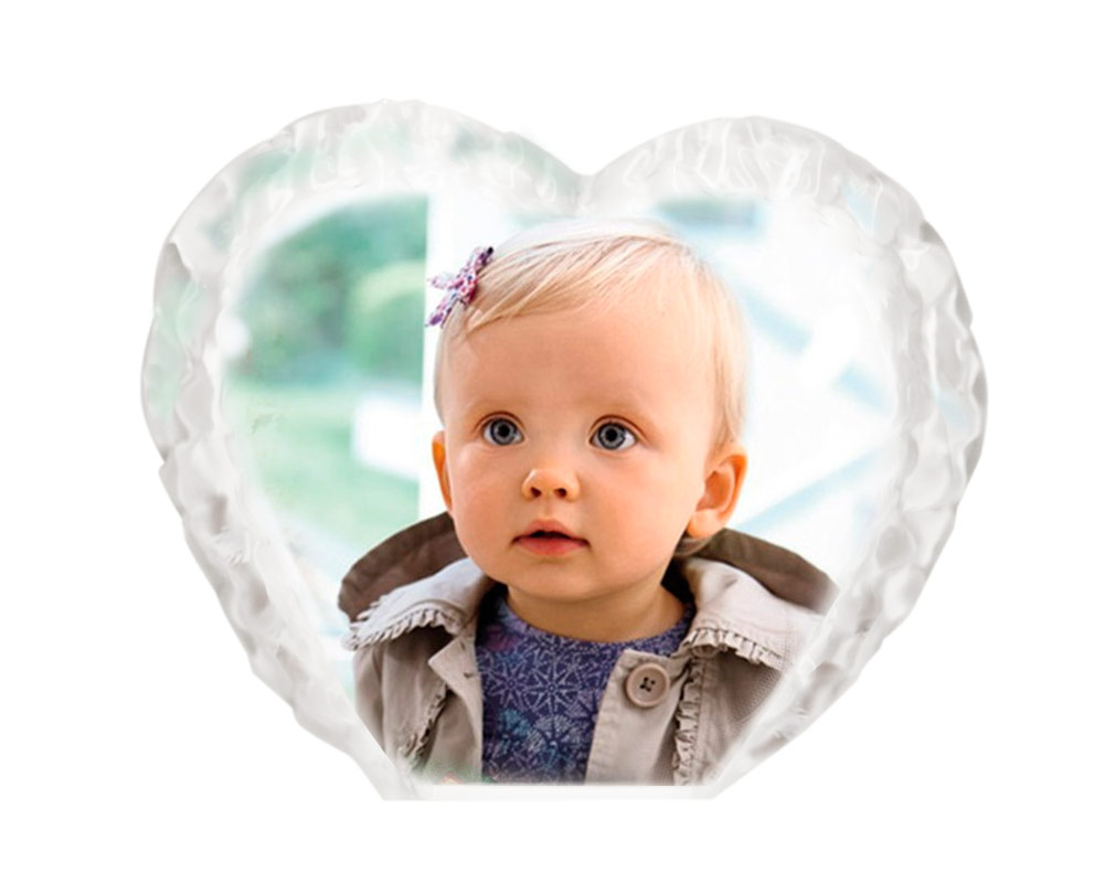 Cristal corazón personalizado con grabado o impresión profesional