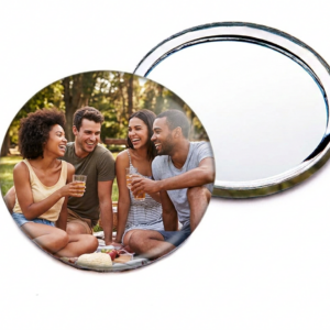 Chapa personalizada Espejo personalizado con grabado o impresión profesional