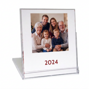 Calendario personalizado sobremesa en caja de CD con grabado o impresión profesional