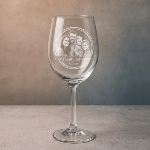 Copas de vino personalizadas grabadas en cristal resistente