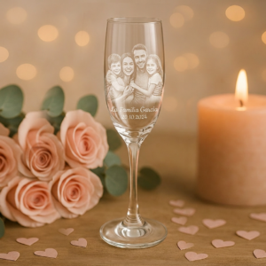 Copas de cava personalizadas con grabado láser para bodas y celebraciones