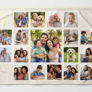 Manta personalizada con collage de fotos